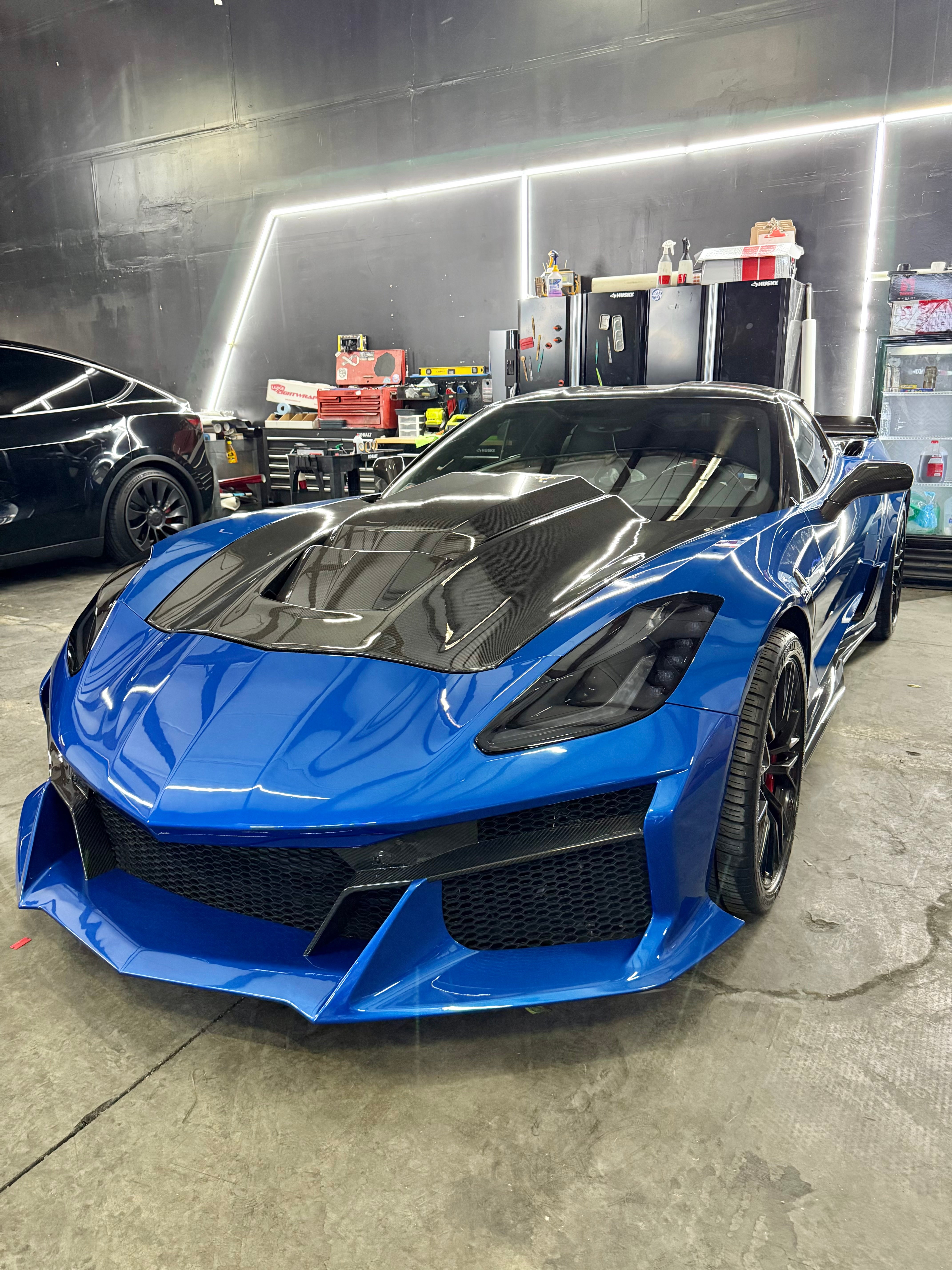 C7.5R Z06 bumper, Z07R splitter option – Competition Carbon