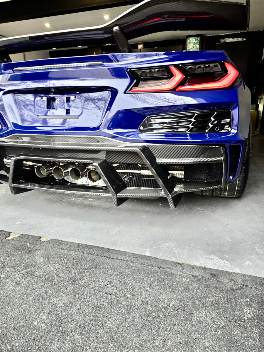 C8 Z07R rear diffuser, 2x2 V weave carbon. Z06/Eray/Stingray fitment ...
